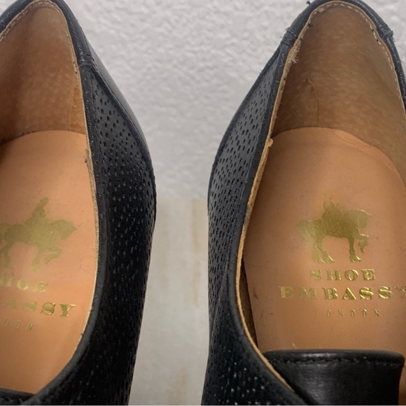 Embassy London heels Oxford shoes sz 8 EU 39 Black Women's Lace-Up - Picture 8 of 11